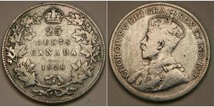 25 Цент Канада Серебро Георг V (1865-1936)