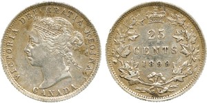 25 Цент Канада Серебро Виктория (1819 - 1901)