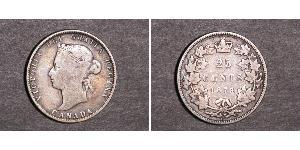 25 Цент Канада Серебро Виктория (1819 - 1901)
