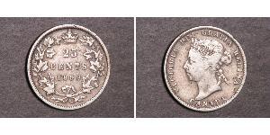 25 Цент Канада Серебро Виктория (1819 - 1901)