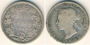 25 Цент Канада Серебро Виктория (1819 - 1901)