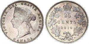 25 Цент Канада Серебро Виктория (1819 - 1901)