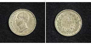25 Цент Королевство Нидерланды (1815 - ) Серебро Виллем II (1792 - 1849)