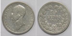 25 Цент Королевство Нидерланды (1815 - ) Серебро Виллем II (1792 - 1849)