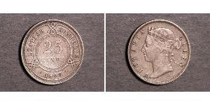 25 Цент Британский Гондурас (1862-1981) Срібло Вікторія (1819 - 1901)