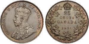 25 Цент Канада Срібло Георг V (1865-1936)