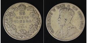 25 Цент Канада Срібло Георг V (1865-1936)
