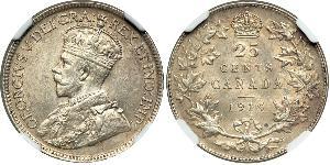25 Цент Канада Срібло Георг V (1865-1936)