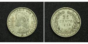 25 Цент Королівство Нідерланди (1815 - ) Срібло Вільгельміна (королева Нідерландів)(1880 - 1962)
