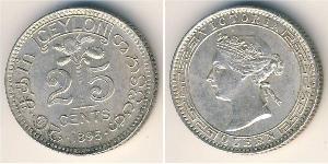 25 Цент Шрі-Ланка (1948 - ) Срібло 