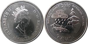 25 Цент Канада Сталь Елизавета II (1926-2022)