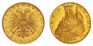 25 Шиллинг Federal State of Austria (1934-1938) Золото 