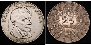 25 Шиллинг Австрийская Республика(1955 - ) Серебро 