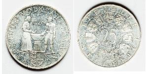 25 Шиллинг Австрийская Республика(1955 - ) Серебро 