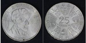 25 Шиллинг Австрийская Республика(1955 - ) Серебро 