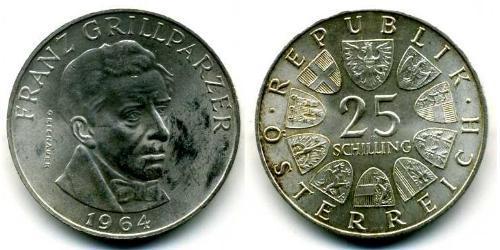25 Шиллинг Австрийская Республика(1955 - ) Серебро 