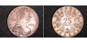 25 Шилінг Австрійська Республіка (1955 - ) Срібло Maria Theresa of Austria (1717 - 1780)