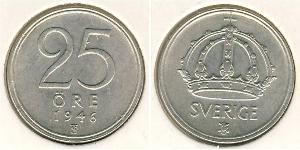 25 Эре Швеция Серебро 