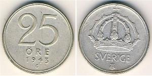 25 Эре Швеция Серебро 