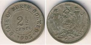 2 1/2 Cent North Borneo (1882-1963) Copper/Nickel 
