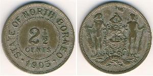 2 1/2 Cent Bornéo du Nord (1882-1963) Cuivre/Nickel 