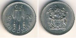 2 1/2 Cent Southern Rhodesia (1923-1980) Kupfer/Nickel 