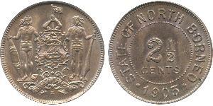 2 1/2 Cent Borneo Septentrional (1882-1963) Níquel/Cobre 