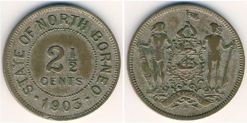 2 1/2 Cent Borneo Septentrional (1882-1963) Níquel/Cobre 