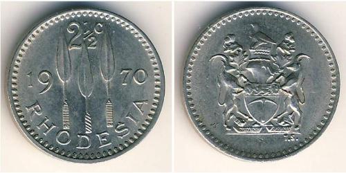 2 1/2 Cent Southern Rhodesia (1923-1980) Níquel/Cobre 
