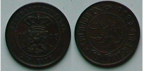 2 1/2 Cent Indie Orientali Olandesi (1800 - 1942) Rame 