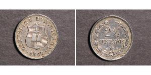 2 1/2 Centavo Repubblica Dominicana Argento 