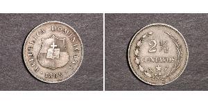 2 1/2 Centavo República Dominicana Plata 