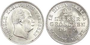 2 1/2 Grosh Royaume de Prusse (1701-1918) Argent Wilhelm I, German Emperor (1797-1888)