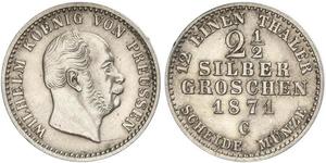 2 1/2 Grosh Royaume de Prusse (1701-1918) Argent Wilhelm I, German Emperor (1797-1888)