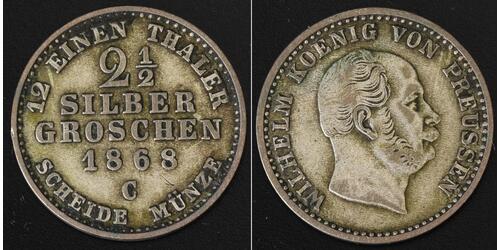 2 1/2 Grosh Royaume de Prusse (1701-1918) Argent Wilhelm I, German Emperor (1797-1888)