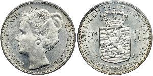 2 1/2 Gulden Royaume des Pays-Bas (1815 - ) Argent Wilhelmine (reine des Pays-Bas)(1880 - 1962)