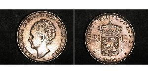 2 1/2 Gulden Royaume des Pays-Bas (1815 - ) Argent Wilhelmine (reine des Pays-Bas)(1880 - 1962)
