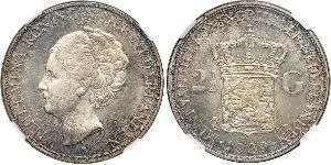 2 1/2 Gulden Royaume des Pays-Bas (1815 - ) Argent Wilhelmine (reine des Pays-Bas)(1880 - 1962)