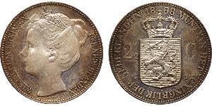2 1/2 Gulden Royaume des Pays-Bas (1815 - ) Argent Wilhelmine (reine des Pays-Bas)(1880 - 1962)