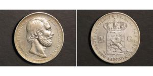 2 1/2 Gulden Royaume des Pays-Bas (1815 - ) Argent Guillaume III (roi des Pays-Bas)