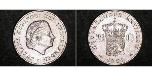 2 1/2 Gulden Antille Olandesi (1954 – 2010) Argento Juliana of the Netherlands (1909 – 2004)