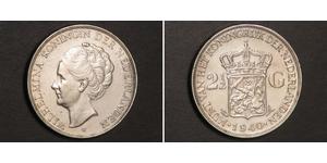 2 1/2 Gulden Regno dei Paesi Bassi (1815 - ) Argento Guglielmina dei Paesi Bassi(1880 - 1962)