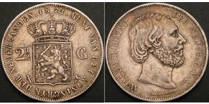 2 1/2 Gulden Regno dei Paesi Bassi (1815 - ) Argento Guglielmo III dei Paesi Bassi