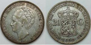 2 1/2 Gulden Regno dei Paesi Bassi (1815 - ) Argento Guglielmina dei Paesi Bassi(1880 - 1962)