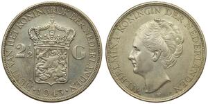 2 1/2 Gulden Regno dei Paesi Bassi (1815 - ) Argento Guglielmina dei Paesi Bassi(1880 - 1962)