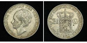 2 1/2 Gulden Regno dei Paesi Bassi (1815 - ) Argento Guglielmina dei Paesi Bassi(1880 - 1962)