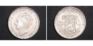 2 1/2 Gulden Regno dei Paesi Bassi (1815 - ) Argento Guglielmina dei Paesi Bassi(1880 - 1962)