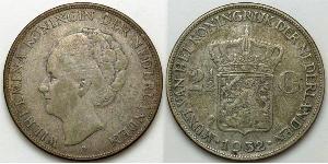 2 1/2 Gulden Regno dei Paesi Bassi (1815 - ) Argento Guglielmina dei Paesi Bassi(1880 - 1962)
