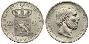 2 1/2 Gulden Regno dei Paesi Bassi (1815 - ) Argento Guglielmo III dei Paesi Bassi