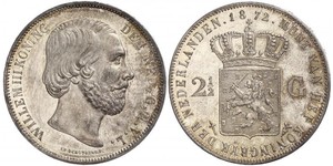 2 1/2 Gulden Regno dei Paesi Bassi (1815 - ) Argento Guglielmo III dei Paesi Bassi